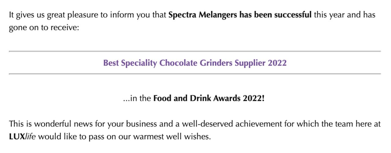 World famous Chocolate Grinders Supplier - Spectra Melangers
